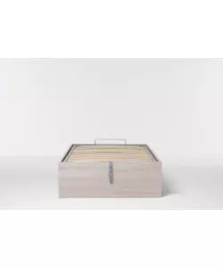 Letto singolo "bed box" olmo naturale con rete e contenitore, 90x190 cm